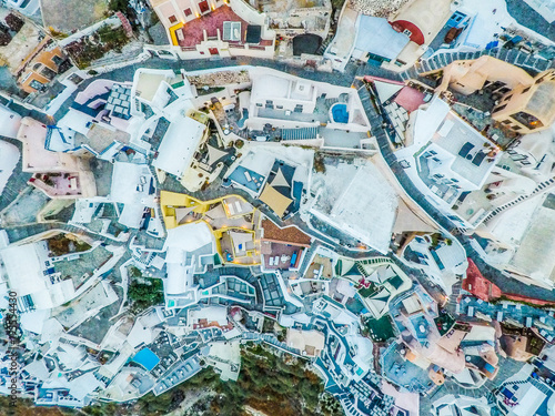 Aerial view of Oia village