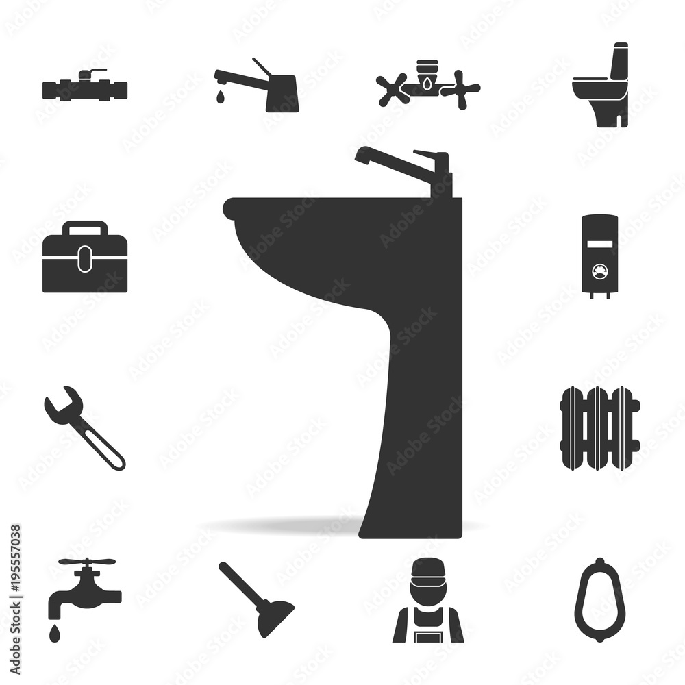 Fototapeta premium Sink icon. Detailed set of plumber element icons. Premium quality graphic design. One of the collection icons for websites, web design, mobile app