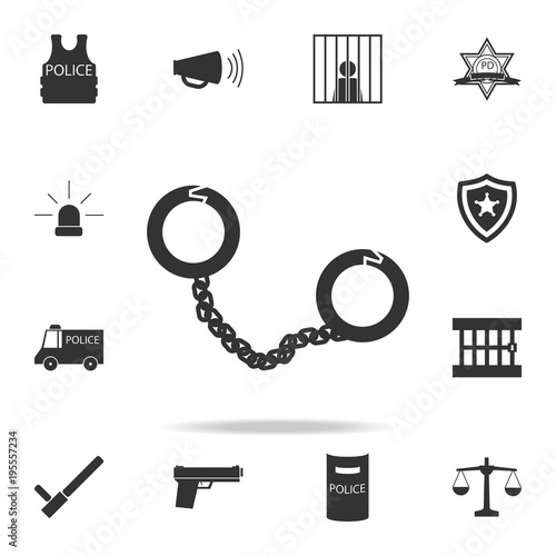 handcuffs icon. Detailed set of police element icons. Premium quality graphic design. One of the collection icons for websites, web design, mobile app
