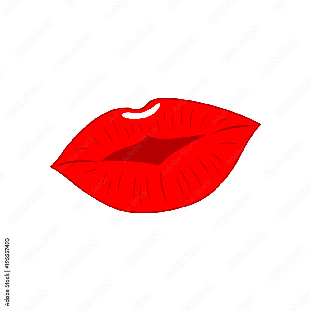 Woman's sexy kiss red lips. Vector Illustration Woman's sexy kiss red lips. Vector Illustration