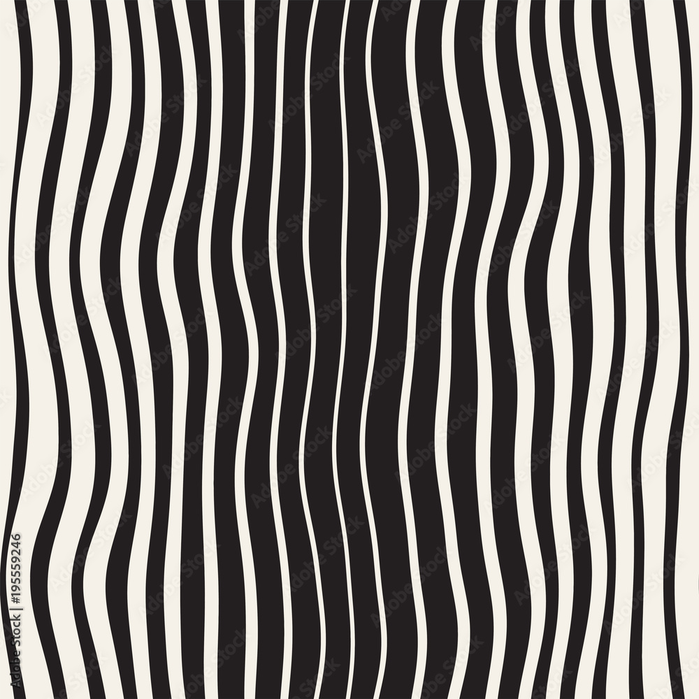 Vector seamless black and white hand drawn diagonal wavy lines pattern. Abstract freehand background design Vector seamless black and white hand drawn diagonal wavy lines pattern. Abstract freehand background design