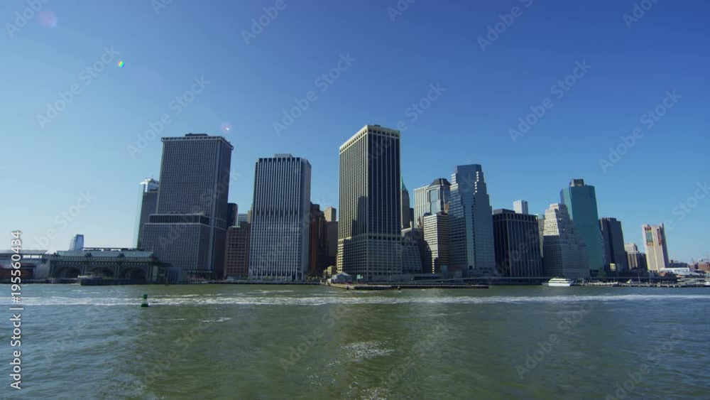 Skyscrapers by the shore in New York City Skyscrapers by the shore in New York City