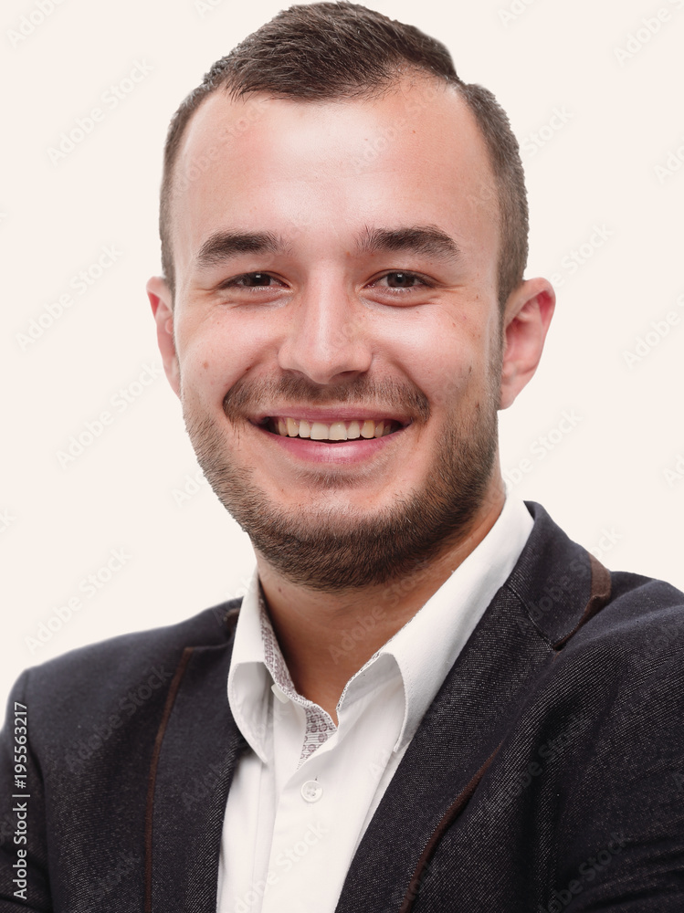 closeup face of a confident business person. closeup face of a confident business person.