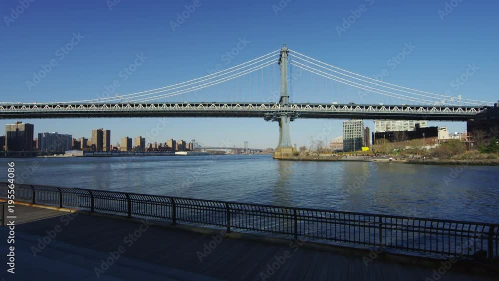 Williamsburg Bridge seen from East River Park Williamsburg Bridge seen from East River Park