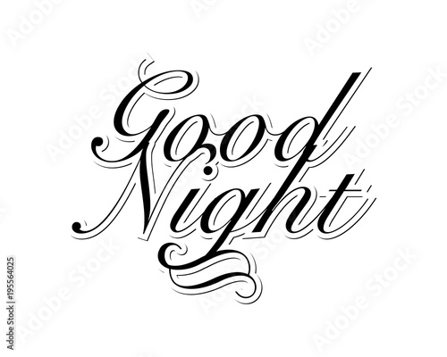 good night typography typographic creative writing text image icon 3