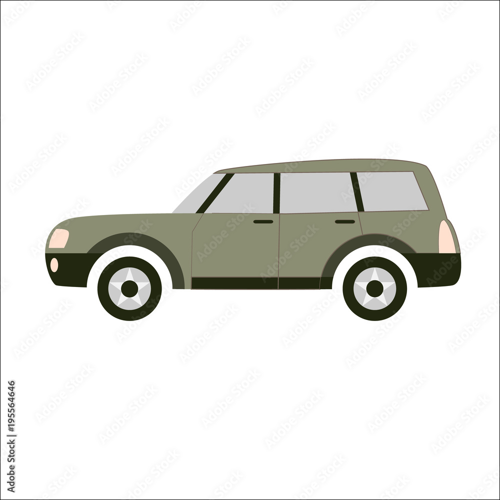 The car on the right. Vector flat illustration.