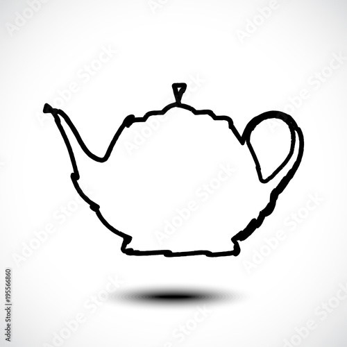 Teapot line icon. Vector il...