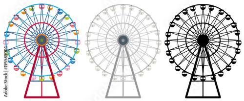 Ferris wheels in three designs photo