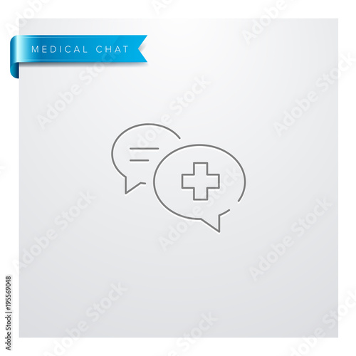 icône Médecine - Santé - Médical - Discussion - Tchat