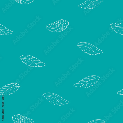 Sushi nigiri style random repeat pattern vector illustration, Seamless pattern