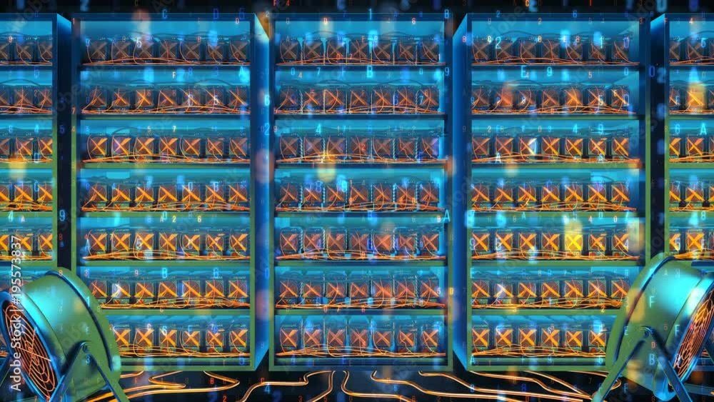 Abstract digital background. Cripto currency bit-coin. Global internet worldwide. Binary computer code. Motion tech interface. Futuristic cryptocurrency oriented words cloud blue modern animation loop