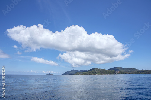 white cloud and blue sky over koh tao thailand