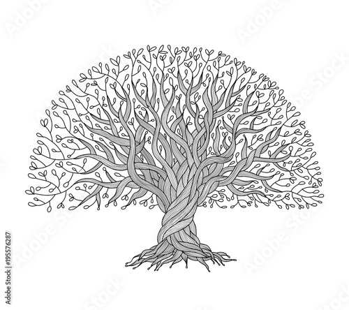Big tree with roots for your design