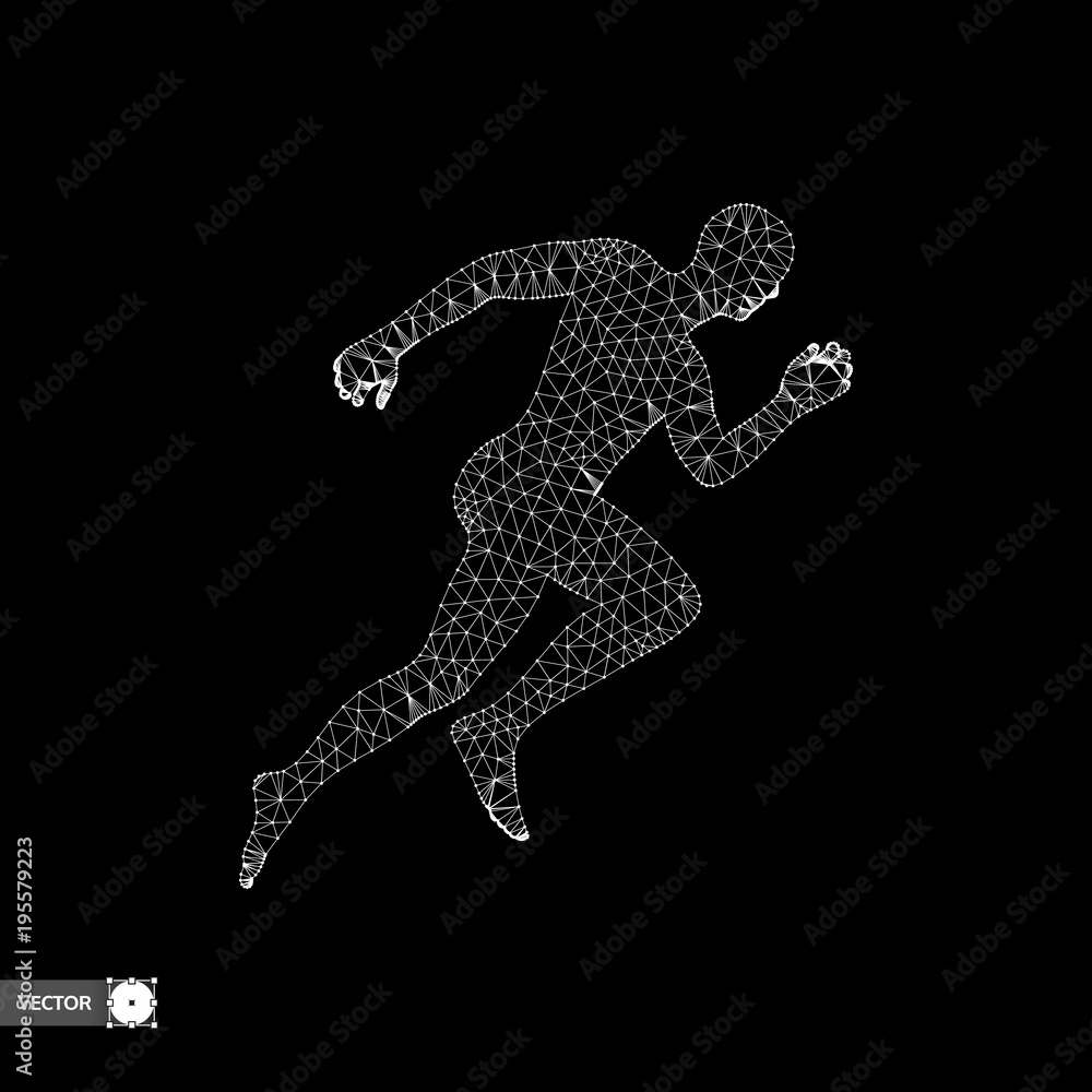 3d Running Man. Design for Sport, Business, Science and Technology. Vector Illustration. Human Body. 3d Running Man. Design for Sport, Business, Science and Technology. Vector Illustration. Human Body.