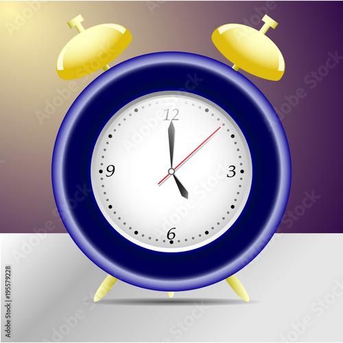 alarm clock with gold-plated details 