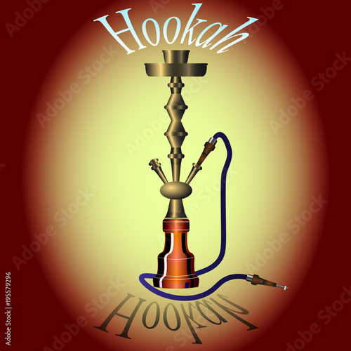 Hookah with pipe for smoking tobacco and shisha