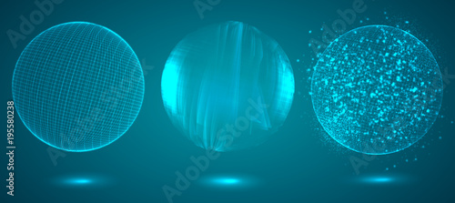 a volume luminous sphere on a dark background. abstract vector object.