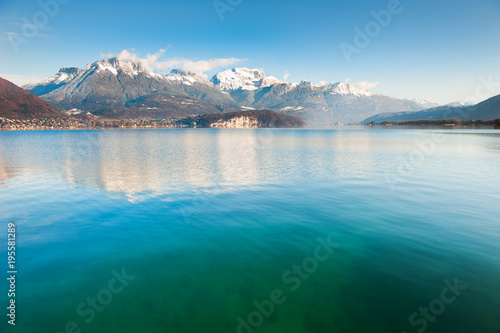 Annecy lake in French Alps.