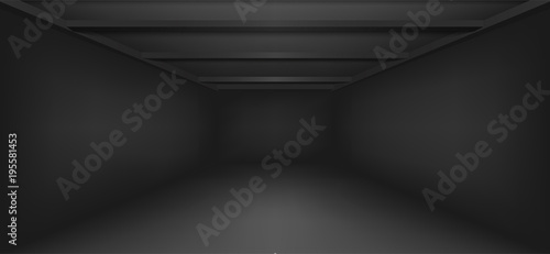 vector design of a dark room. studio with black walls