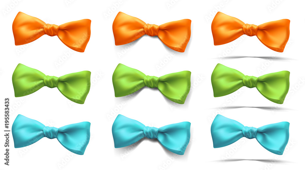 set of bows of different colors isolated set of bows of different colors isolated