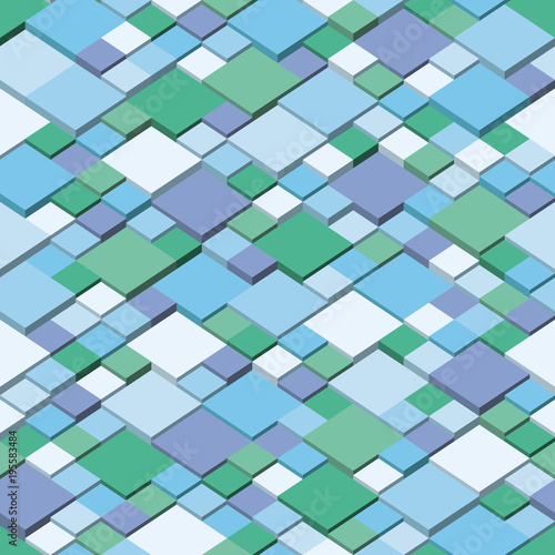 Wallpaper Mural Vector cube geometric background - seamless and repeatable pattern. Winter colors Torontodigital.ca