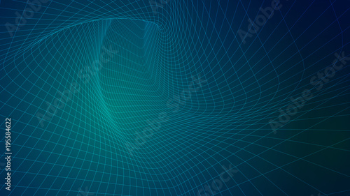 Abstract background of bright glowing particles and paths.