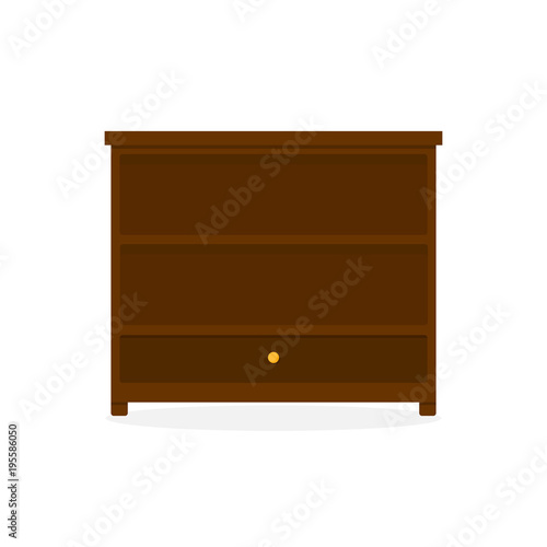 Fototapeta Naklejka Na Ścianę i Meble -  Dark Wood Drawer Storage Cabinet Furniture Illustration