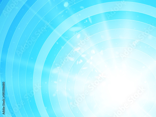 vector bright blue rays background with circles