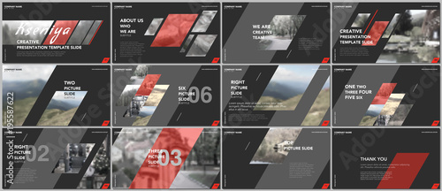 Clean and minimal presentation templates. Black elements on a white background. Brochure cover vector design. Presentation slides for flyer, leaflet, brochure, report, marketing, advertising, business