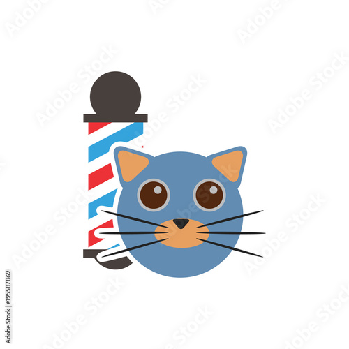 Cat Barber Logo Icon Design