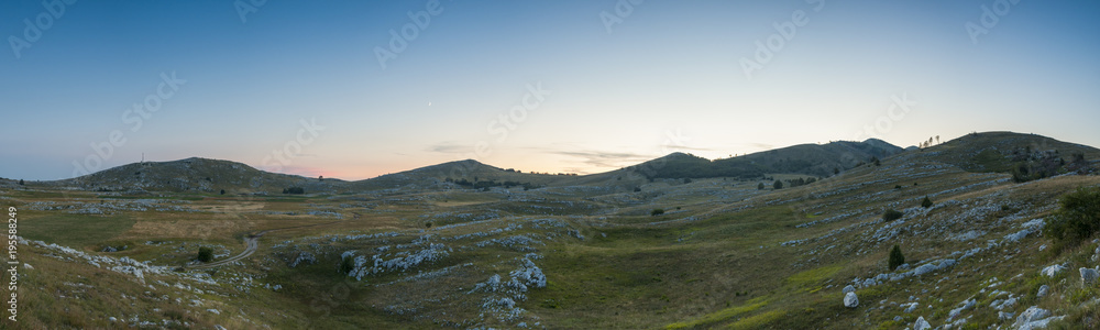 Rural landscape panorama with many rocks at Biogradska gora nationalni park