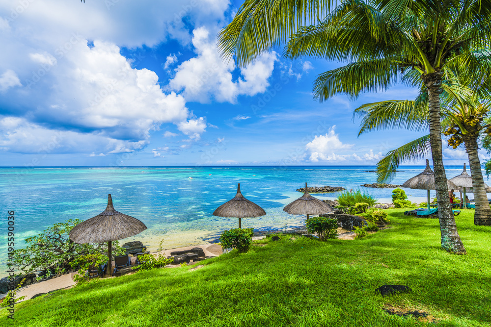 Mont choisy, public beach at Mauritius islands, Africa