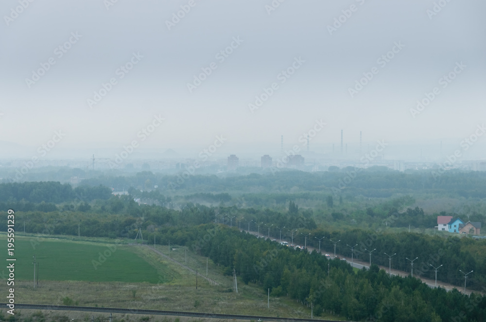 Bad ecology smoke on the city - Ust-Kamenogorsk, Kazakhstan Bad ecology smoke on the city - Ust-Kamenogorsk, Kazakhstan