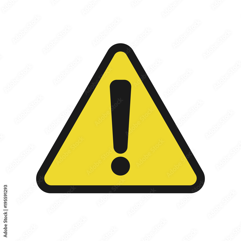 CAUTION ICON. Black exclamation mark on yellow triangle sign. Vector. CAUTION ICON. Black exclamation mark on yellow triangle sign. Vector.