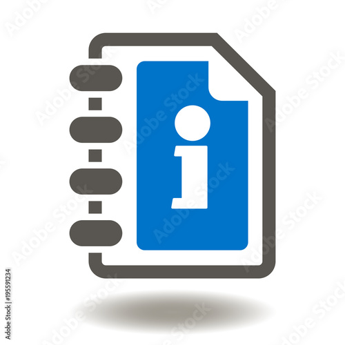 User Guide Book Icon Vector. Contact Us Information Illustration. Info Journal Logo. Call Catalog Symbol.