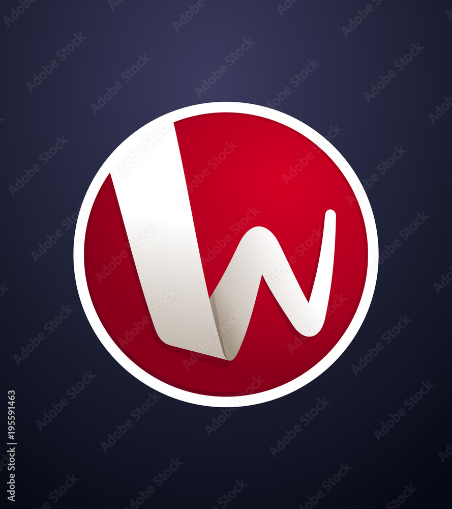 modern and minimal ribbon style initial logo in red background modern and minimal ribbon style initial logo in red background