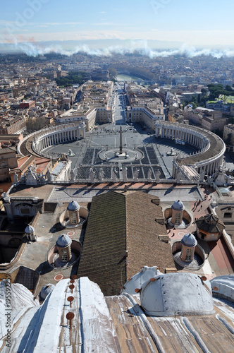 Aerial view of the Saint Peter's square in Vatican city