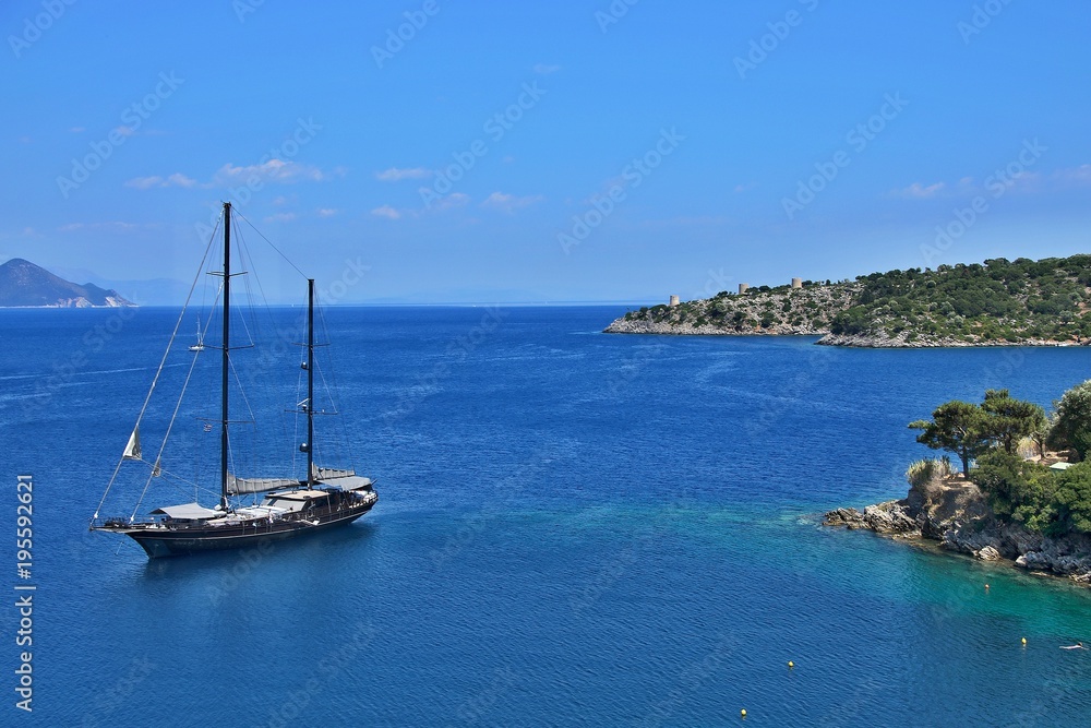 Greece,island Ithaki-view of the seacoast in Kioni Greece,island Ithaki-view of the seacoast in Kioni