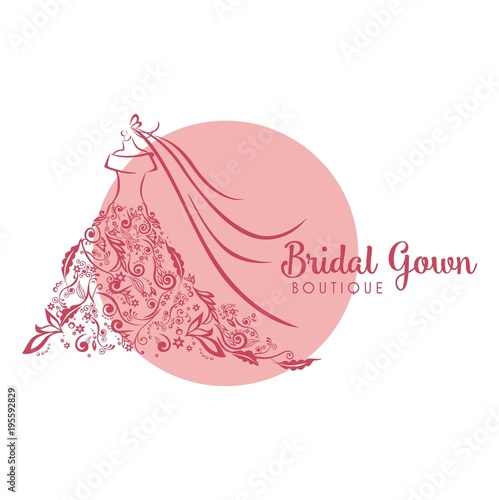 Dress Boutique Bridal Floral Logo Template Illustration Design Vector