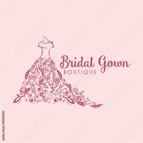 Dress Boutique Bridal Floral Logo Template Illustration Design Vector