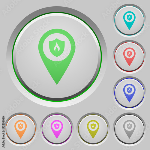 Fire station GPS map location push buttons