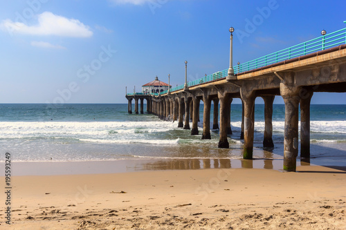 View along the pier at Manhattan beach, California