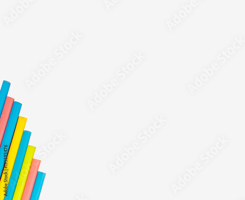multi Colorful pipe with copy space for your text on white background. / education, creativity and feeling happy