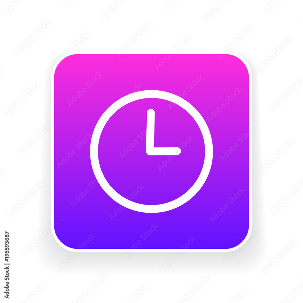 Clock icon. Flat Clock sign isolated Clock icon. Flat Clock sign isolated