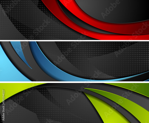 Bright abstract corporate wavy banners