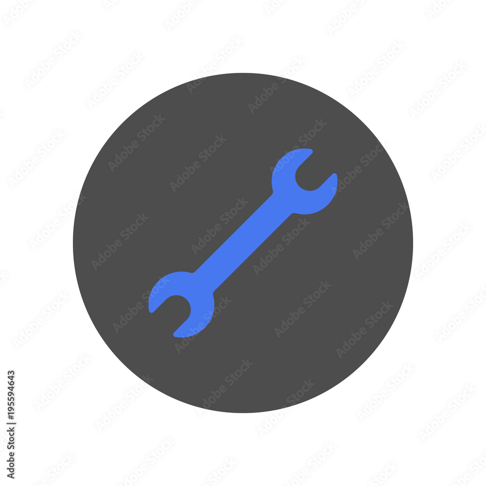 Wrench icon. Spanner button. Vector. Wrench icon. Spanner button. Vector.