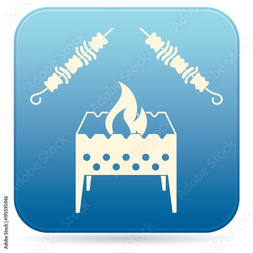 Brazier grill with kebab icon