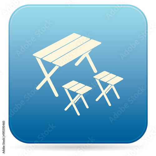 Camping table and stool icon