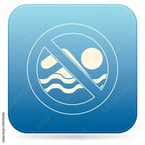 No swimming prohibition sign icon
