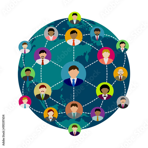 people's global communication illustration